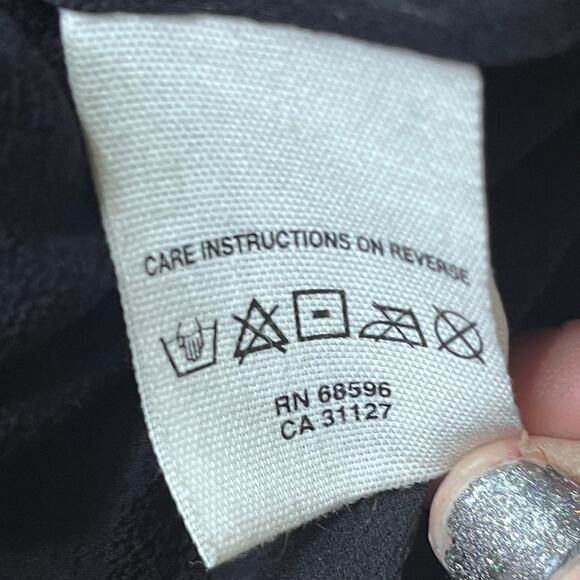 DKNY 100% Silk Sheer Black Ruffle Blouse Size 4 Y2K 90s Whimsygoth Rachel green - Picture 9 of 10